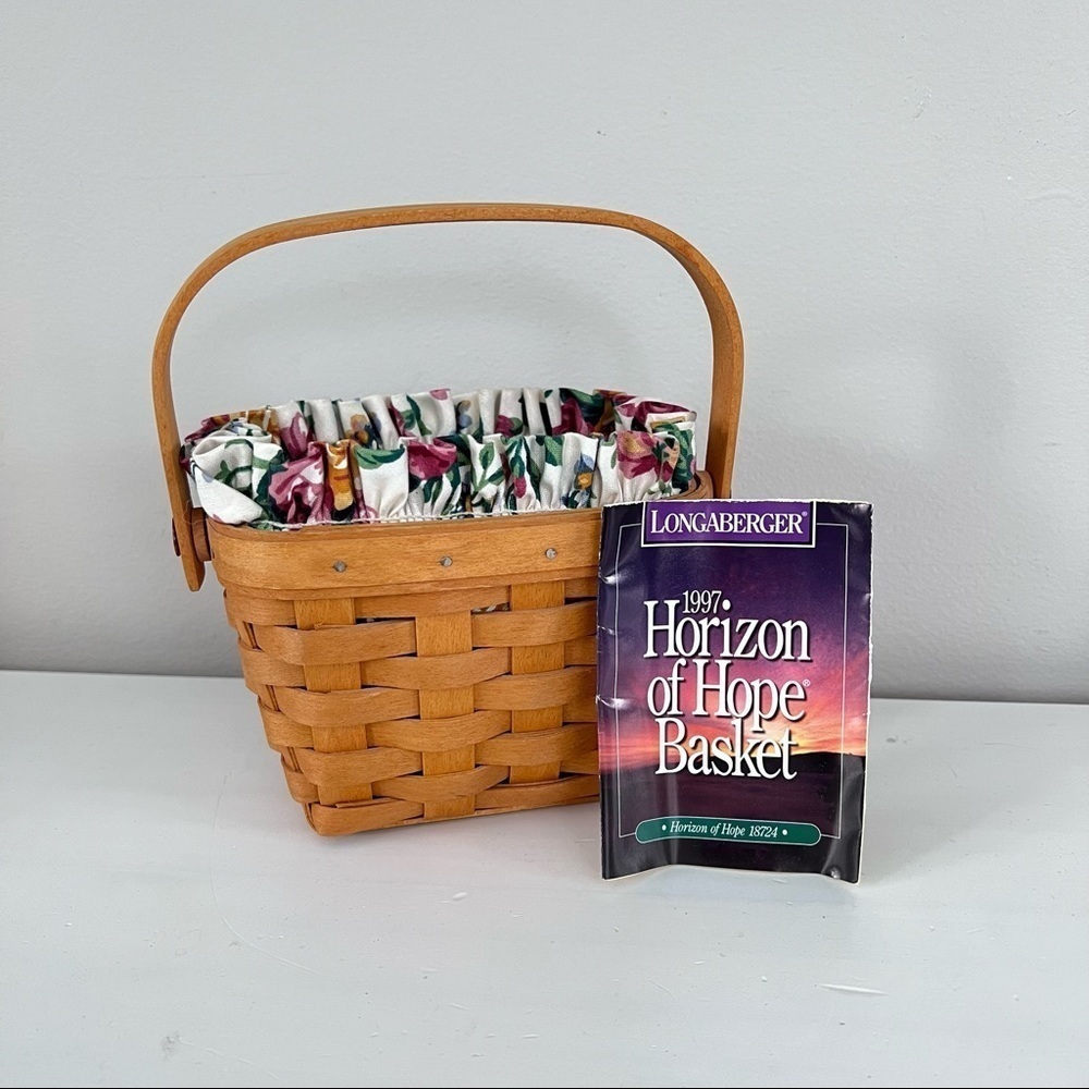 Longaberger 1997 Horizon of Hope Breast Cancer basket with accessories